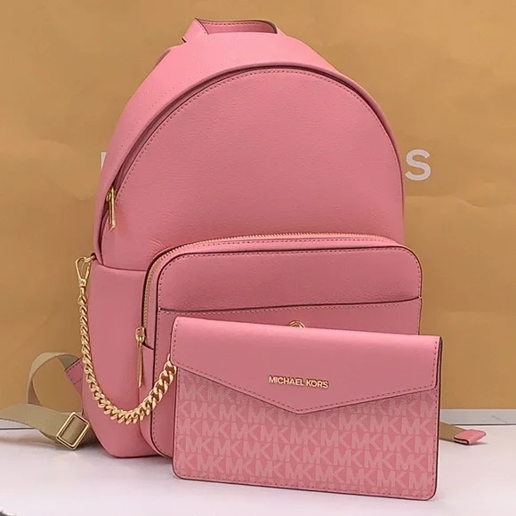 MICHAEL KORSMaisie Medium Pebbled Leather 2-in-1 Backpack Carnation NWT